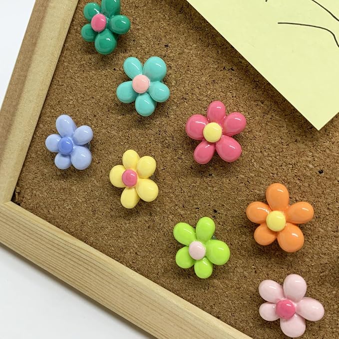 50 PCS Flower Push Pins Cute Flower Thumb Tacks Cork Board Tacks, Bulletin - Image 6
