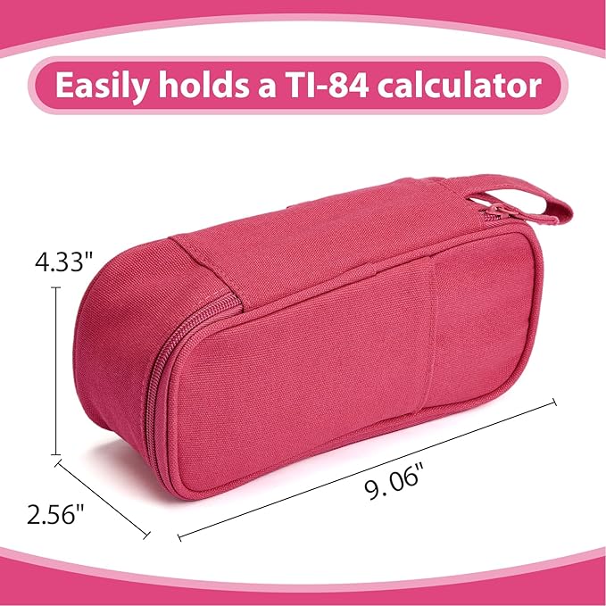 Pencil Case Pouch Box Bag School Supplies Girls Boys Kids, Cute Preppy Stuff Large Big Capacity Aesthetic Pen Organizer, Back to College Stationary, Dark Pink, Heavy Duty Canvas, 1800ml-DeskLoop Office