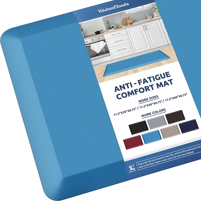 KitchenClouds Kitchen Mat Cushioned Anti Fatigue Kitchen Rug 0.8inch Water by KitchenClouds
