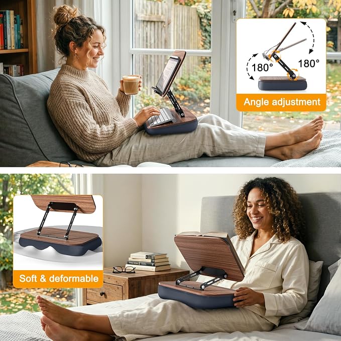 Lap Bean Bag Book Holders for Reading Hands Free, Adjustable Book Stand | - Image 3