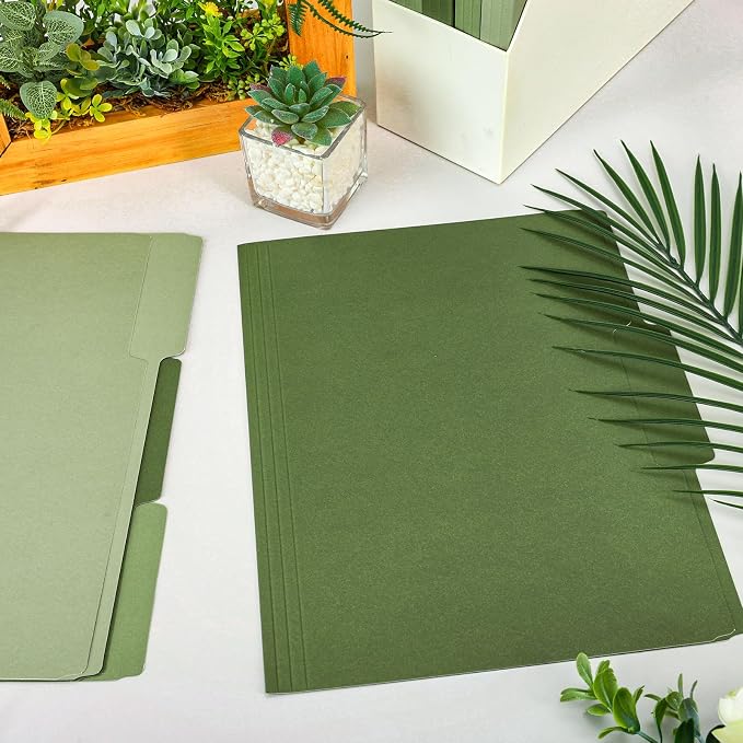 Whaline Sage Green File Folders Letter Size 12 Packs 3 Colors Gradient Green - Image 5