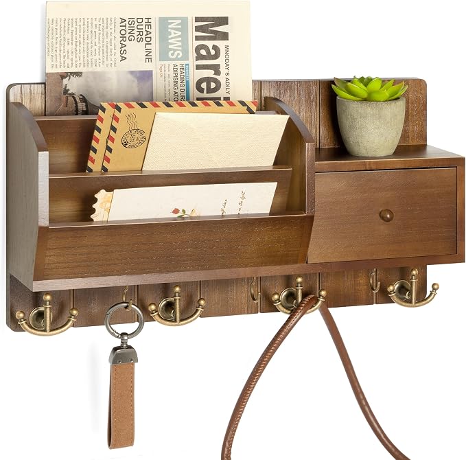 Key Holder Wall Mount with Mail Sorter by REBEEVISION