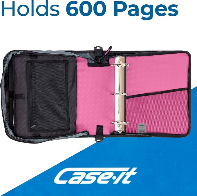 Case-it Mighty Zip Tab Zipper Binder, Expanding File Folder and Shoulder Strap - Image 2