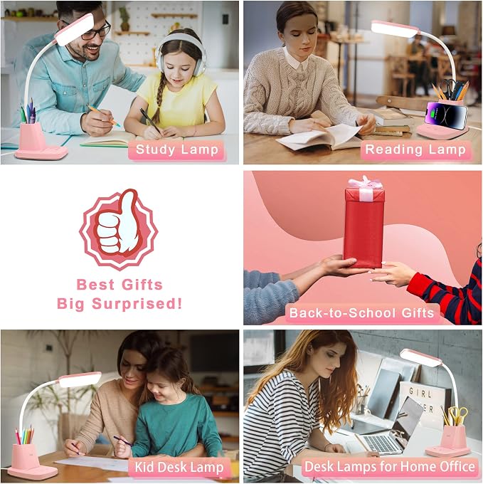 Sailstar Pink Desk Lamp, Small Desk Lamp - Image 7