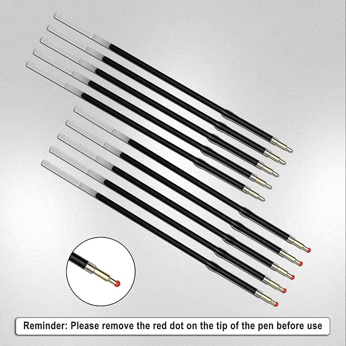 Linbsunne 50 Pieces Ballpoint Refills Medium Point 1.0 mm Blue Ink Replaceable - Image 6