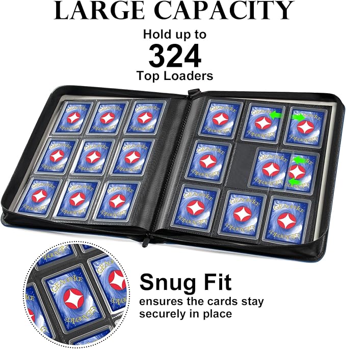 GEAoffice Top Loader Binder Holds 324 Cards, Side Loading 9 Pocket Card Binder - Image 2
