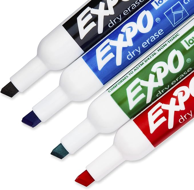EXPO Dry Erase Markers, Low Odor Ink, Chisel Tip, Organization, Essential - Image 3