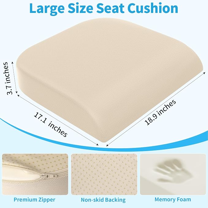 TranquilRelax 2XL Seat Cushion, Memory Foam Cushion - Image 3