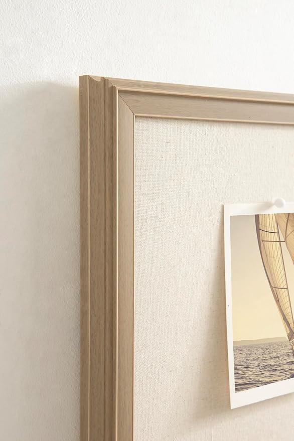 Kate and Laurel Oakhurst Rectangle Framed Linen Fabric Pinboard; 24 x 36; Light - Image 5