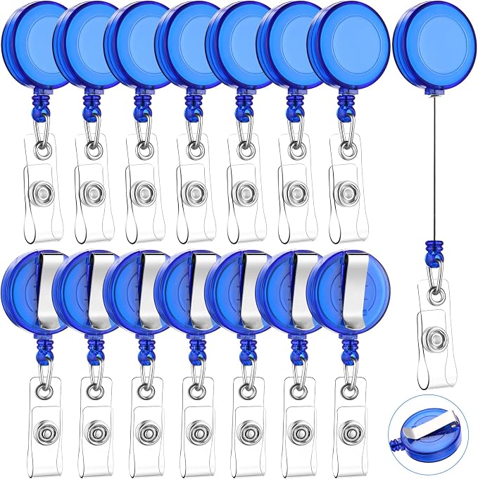 Zonon 100 Pcs Retractable Badge Reel Clips ID Card Holder Reel by Zonon