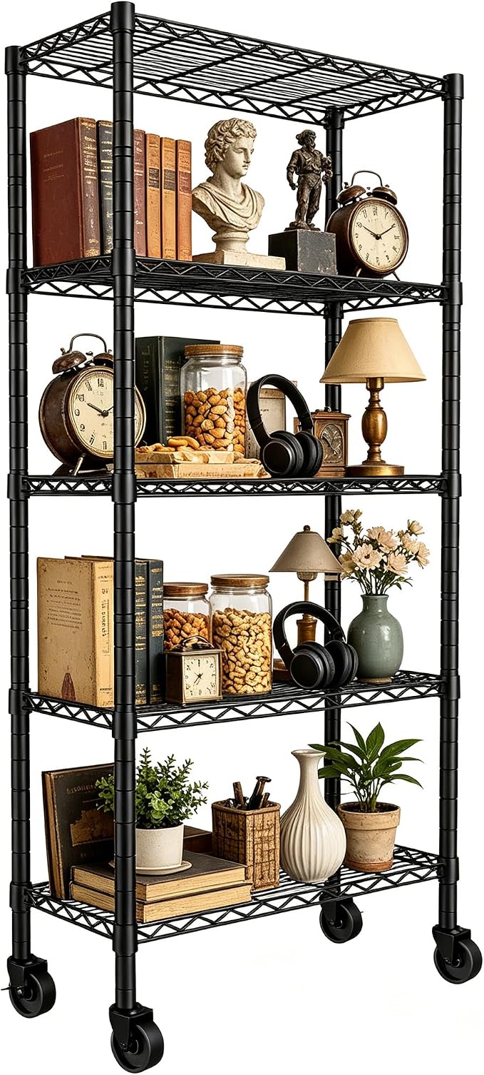REGILLER 5-Wire Shelving Metal Storage Rack Adjustable Shelves, Standing - Image 4