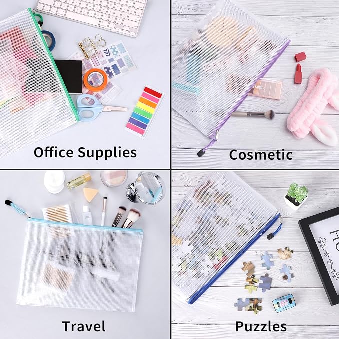 EOOUT 24pcs Mesh Zipper Pouch Bags, - Image 5