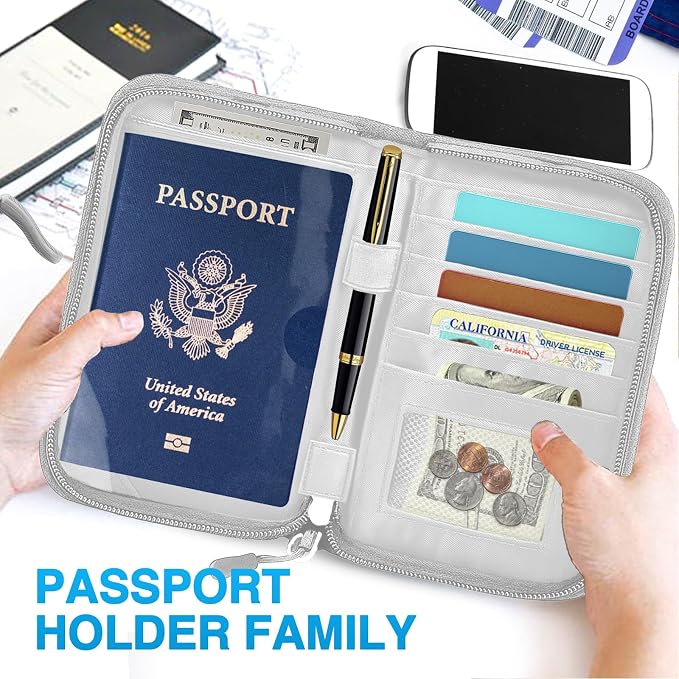 Passport Holder for Travel, Women Rfid Blocking Passport Wallet, Travel - Image 6