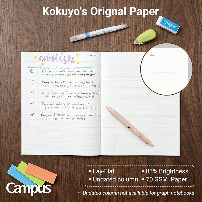 KOKUYO Composition Notebooks, 3 Pack Campus 9-3/4" x 7-1/2" Comp Book - Image 3