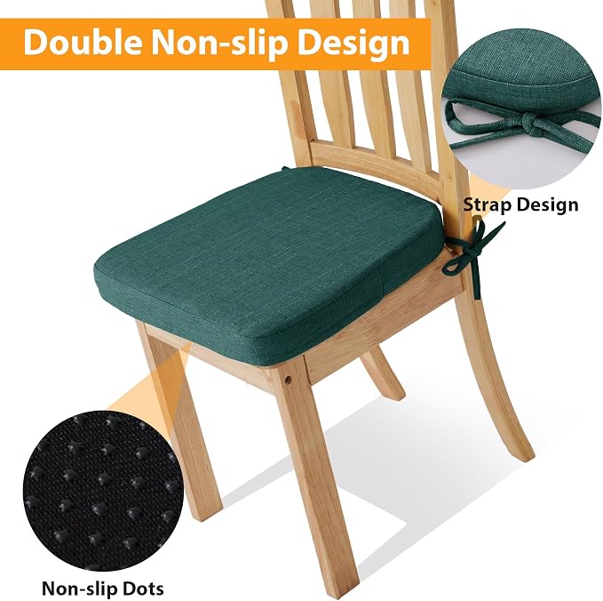 Ruqmuis Chair Cushions for Dining Chairs, D-Shaped Chair Pads - Image 4