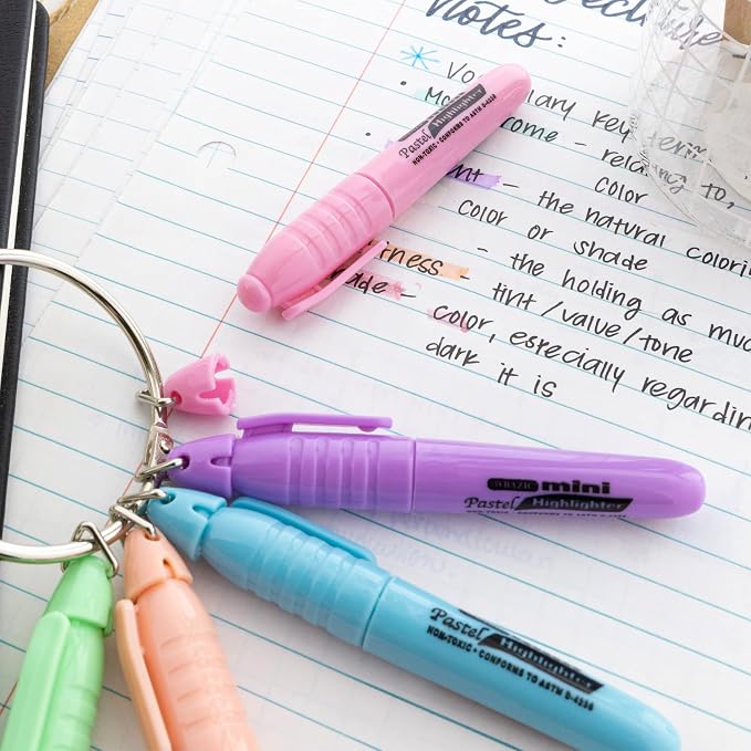 BAZIC PRODUCTS Mini Pastel Highlighters, Chisel Tip, cap clip, non-toxic ink - Image 5