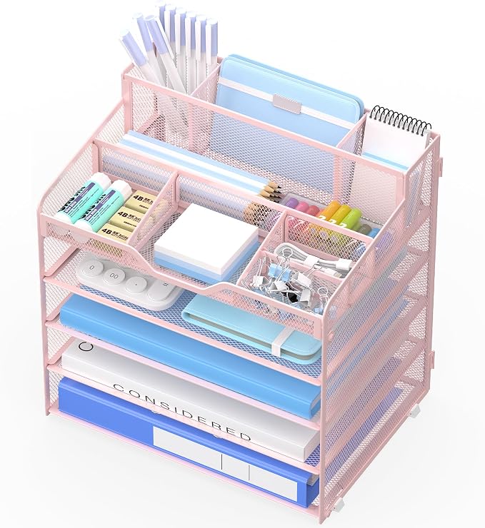 5 Tier Mesh Desk Organizer by OrgMate