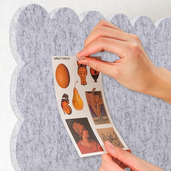 Lightomorrow Scalloped Bulletin Board, 24 x 18 Inches Felt Pin Board - Image 4