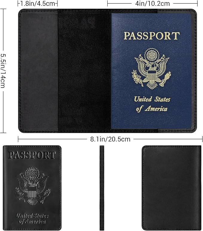 BIAOTIE Premium Leather Passport Holder Covers, Rfid Travel Wallet Passport - Image 3