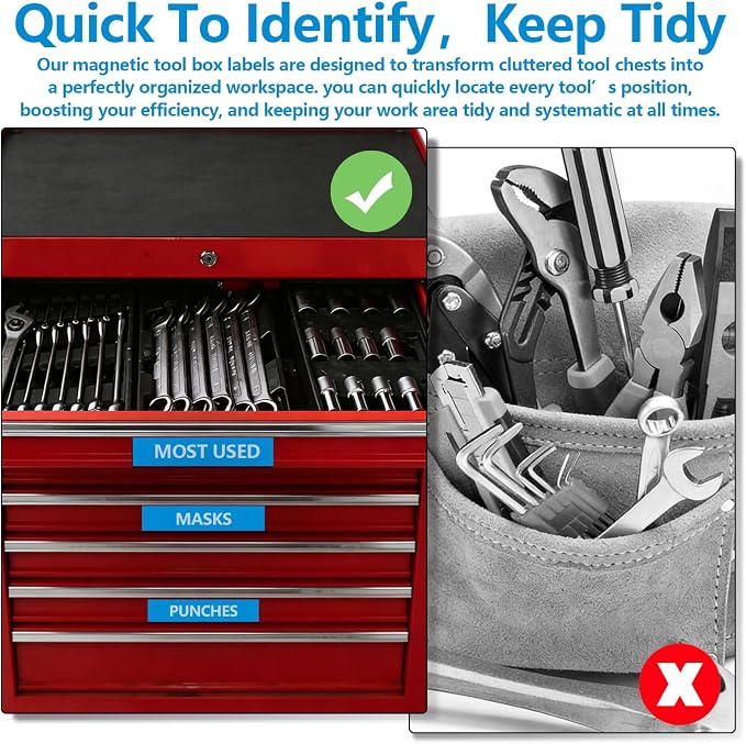 4"x1" Universal Magnetic Tool Box Label, Strong Magnetic Labels - Image 4