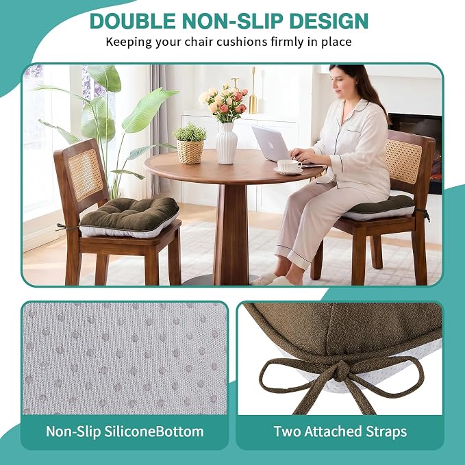 BETU Chair Cushions for Dining Chairs, 3.5" Thick Kitchen Table Chair Pads - Image 2