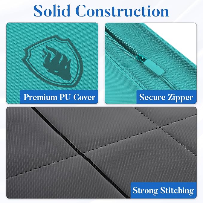 Premium Zip Card Binder 12 Pocket, Fabmaker 912 Pockets Trading Card Binder - Image 2