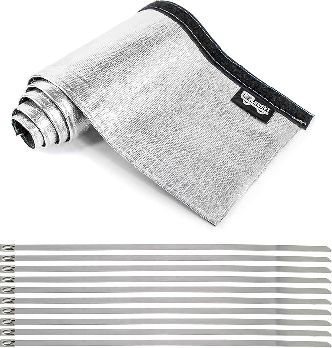 Wire Heat Shield Sleeve Aluminized Heat Shroud Heat Sleeving Fuel Line 2.2" by LEDAUT