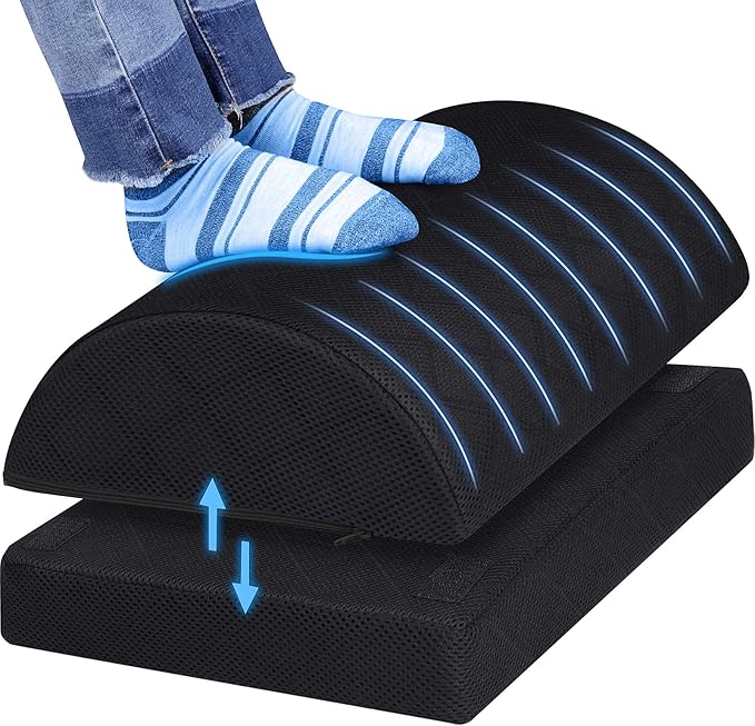 CushZone Foot Rest for Under Desk at Work Adjustable Foam for Office and Home by CushZone