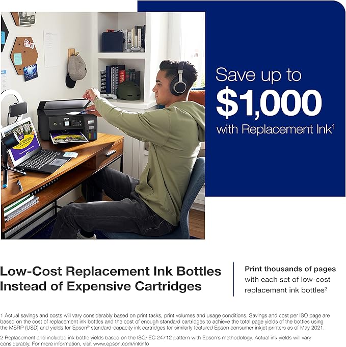 Epson EcoTank ET-2800 Wireless Color All-in-One Cartridge-Free Supertank Printer & EcoTank ET-4800 Wireless All-in-One Cartridge-Free Supertank Printer-DeskLoop Office