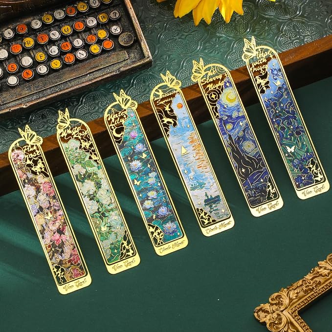 6 Pieces Metal Clip Bookmarks for Women by emmoolife
