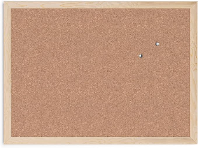 U Brands Cork Bulletin Board,18 x 24 Inches, Light Birch Wood Frame (265U00-01)-DeskLoop Office