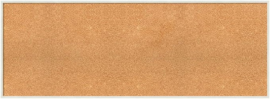 Amanti Art Natural Cork Board for Wall, 19x51 Vision Board with White Frame, Oversize Corkboard Office Decor for Home Organization, Modern Corkboard Pinboard to Display Items for Home Organization in-DeskLoop Office