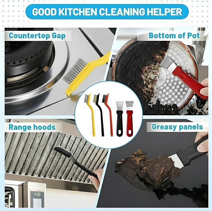 23Pcs Crevice Cleaning Brush Set, Hard Bristle Scrub Brushes Tools - Image 3
