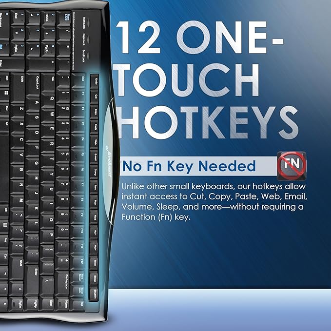 Evoluent R3K Reduced Reach Right-Hand Keyboard – Wired USB Compact with Numeric Pad, Ergonomic Computer Keyboards for Comfortable Typing, Black Full-Size PC Keyboard with One-Touch Shortcut Keys-DeskLoop Office
