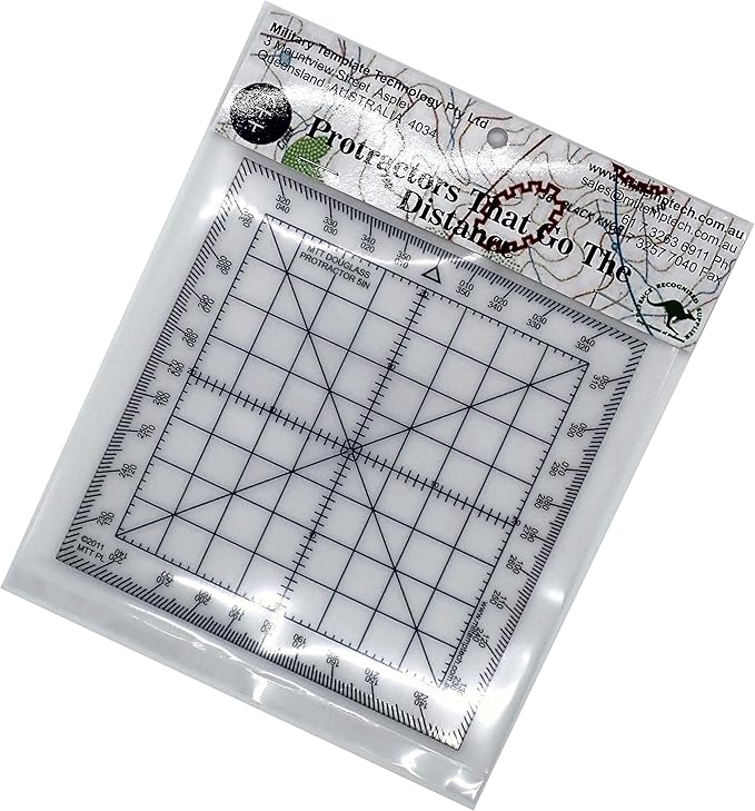 Douglas Protractor Graduated in Degrees for Angle Measurements and map Plotting for Outdoor, Marine or air Navigation, Hiking, Orienteering and Survival-DeskLoop Office