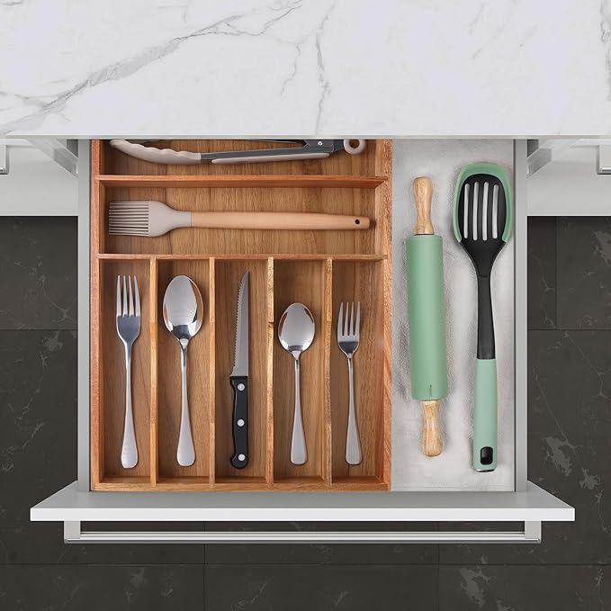 Oridom Kitchen Acacia Silverware Organizer - Image 8