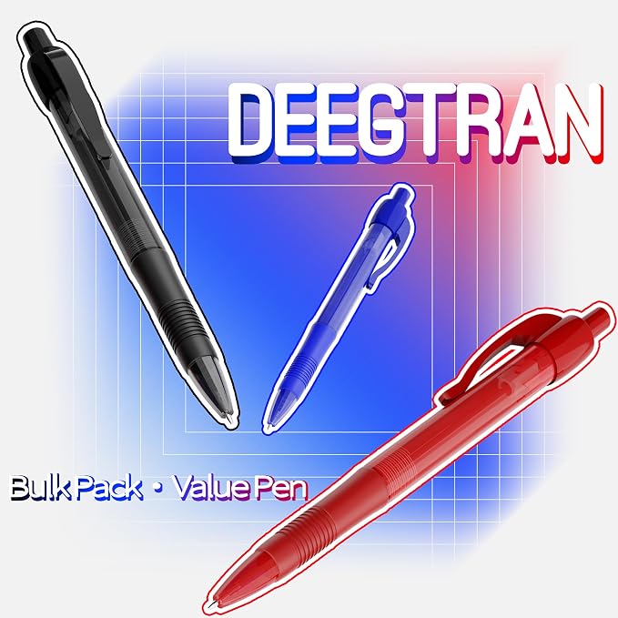 deegtran Pens Bulk, 30 Pack No Bleed Red Ink Click Pens - Image 8