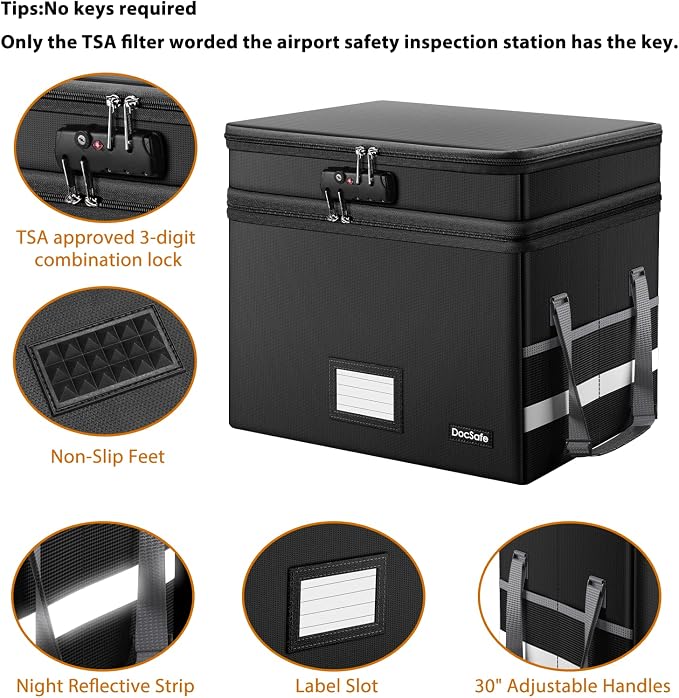 DocSafe File Box with Lock, Large Portable Home Office Filing Safe - Image 4