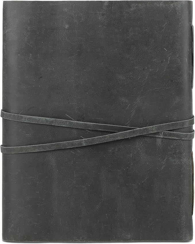 Leather Journal with Deckle Edge Paper 8x6 inch and Vintage Key | Handmade - Image 4