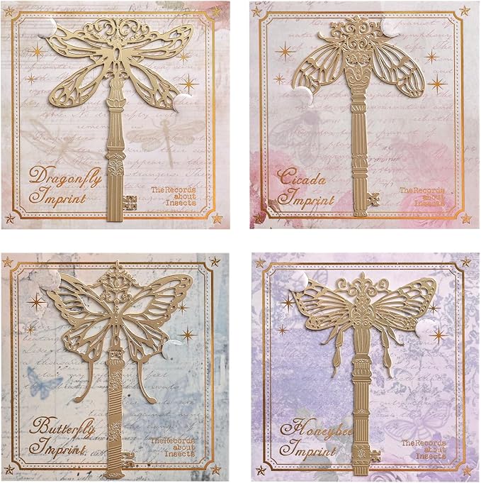 4Pcs Metal Bookmarks Vintage Golden Hollow Out Book Marks - Image 6