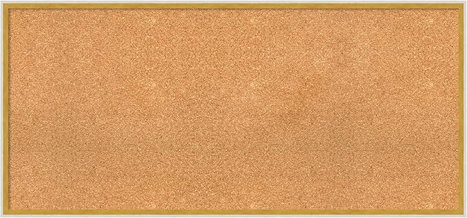 Amanti Art Natural Cork Board for Wall, 21x45 Vision Board with White Frame, Oversize Corkboard Office Decor for Home Organization, Modern Corkboard Pinboard to Display Items for Home Organization in-DeskLoop Office