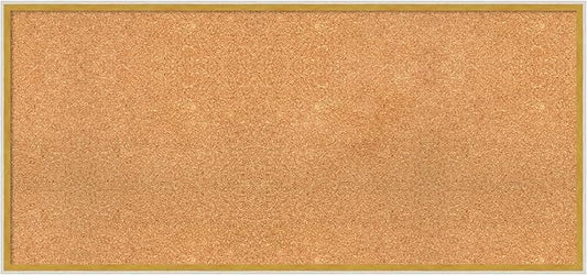 Amanti Art Natural Cork Board for Wall, 21x45 Vision Board with White Frame, Oversize Corkboard Office Decor for Home Organization, Modern Corkboard Pinboard to Display Items for Home Organization in-DeskLoop Office