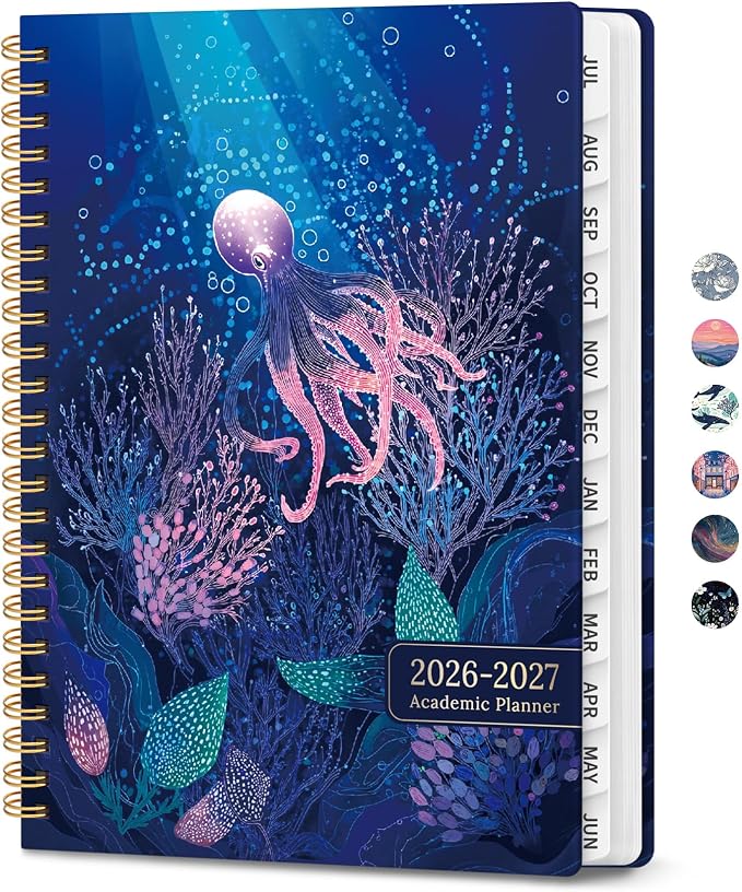Planner 2026-2027, Hardcover Monthly and Weekly Academic Planner July 2026 by Zotia