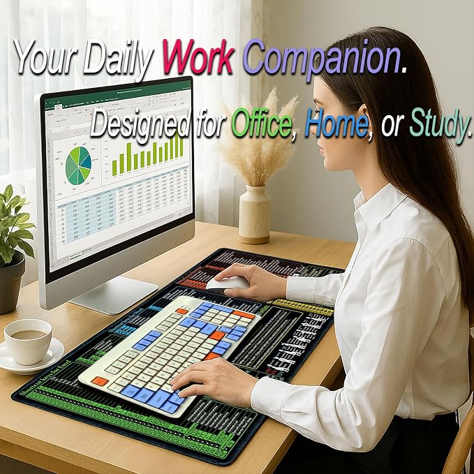 Excel/Word/Power Point/Windows Mouse pad, Non-Slip&Waterproof Large Gaming - Image 6