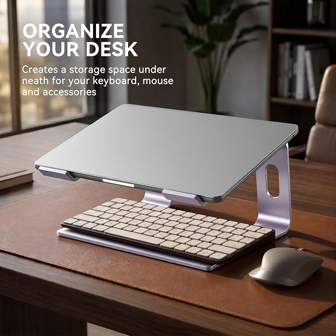 SOUNDANCE Laptop Stand, Aluminum Computer Riser, Ergonomic Laptops Elevator - Image 4