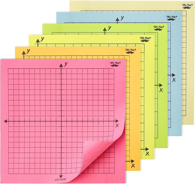 Mr. Pen- Graph Sticky Notes, 3x3 Inch, 6 Pads, 50 Sheets/Pad, 300 Sheets | 6 - Image 7
