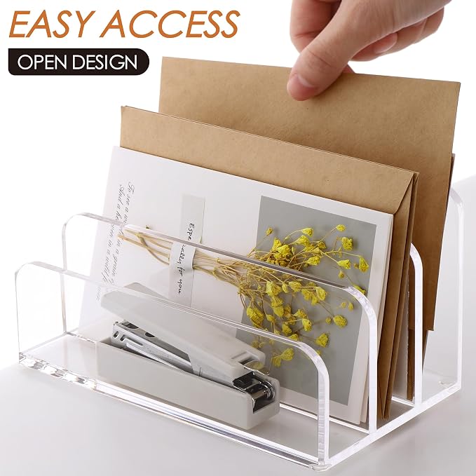SANRUI 3 Compartments Mail Organizer Letter Holder - Image 4