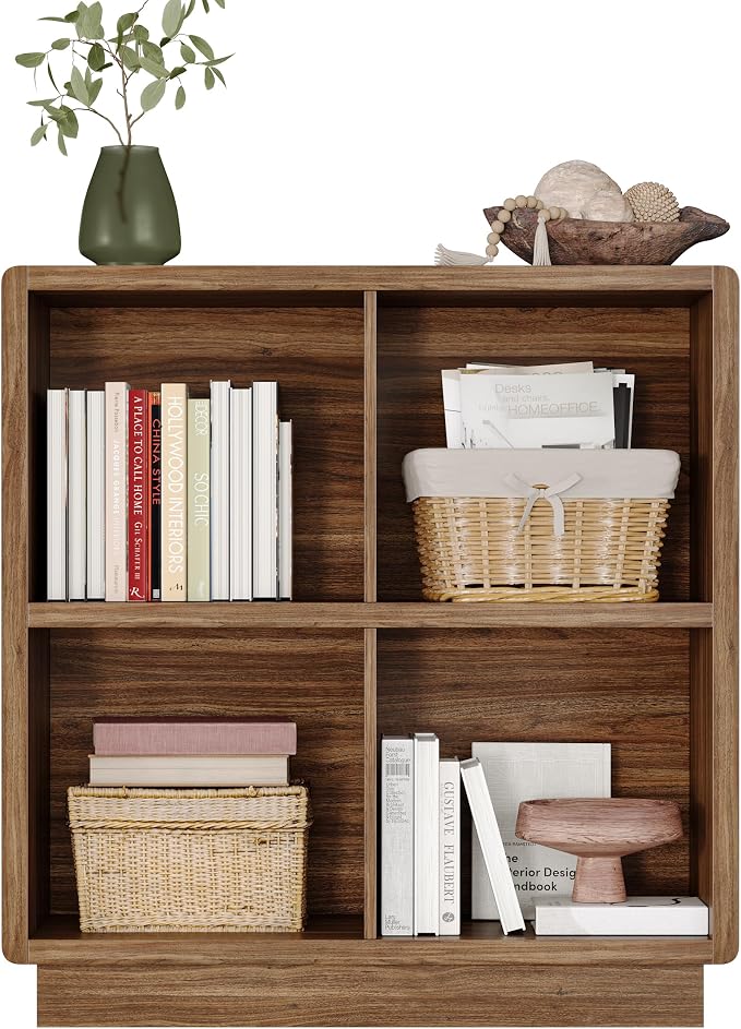 ChooChoo 4 Cube Storage Organizer, Wooden Bookcase - Image 4