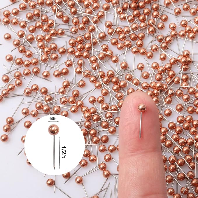 480 PCS Push Pins Metallic Color Map Tacks 1/8 inch Round Head - Image 2