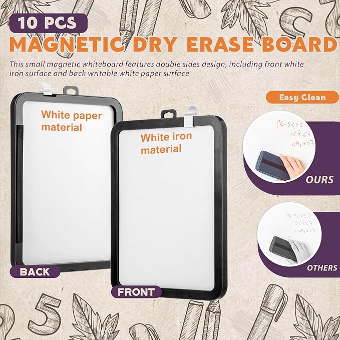Outus 10 Pcs Dry Erase Mini White Boards Bulk 8.5 x 11'' Small Magnetic - Image 5